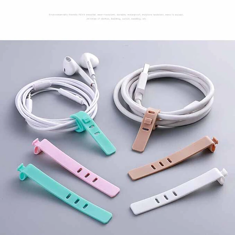 

Silicone Cable Organizer USB Data Wrap Cord Winder Wire Protector Holder Office Stationary Desk Set Accessories Supplies