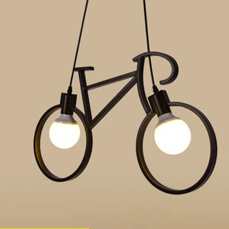 

Creative Retro Pendant Light Iron Bicycle Pendant Lamp Living Room Restaurant Bar Industrial Kitchen Hanging Lamps ZM918