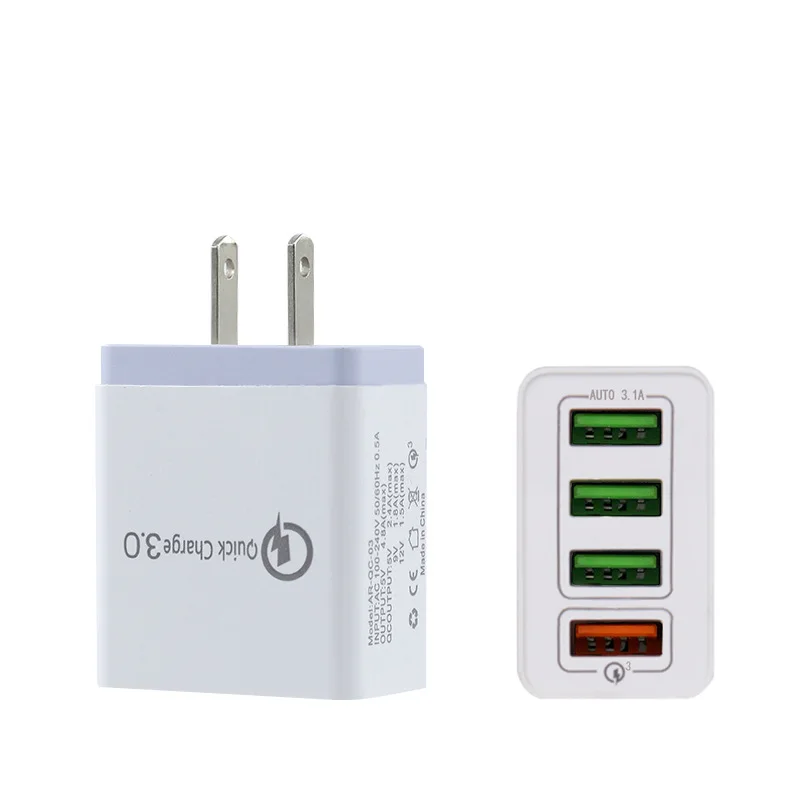 Общие Qc3.0 зарядное устройство с 4 портами USB 5V/3A Мобильный телефон Аксессуары для