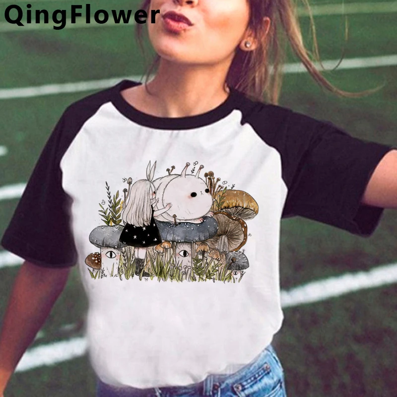 Футболка с изображением гриба для женщин гранж белая футболка эстетическое