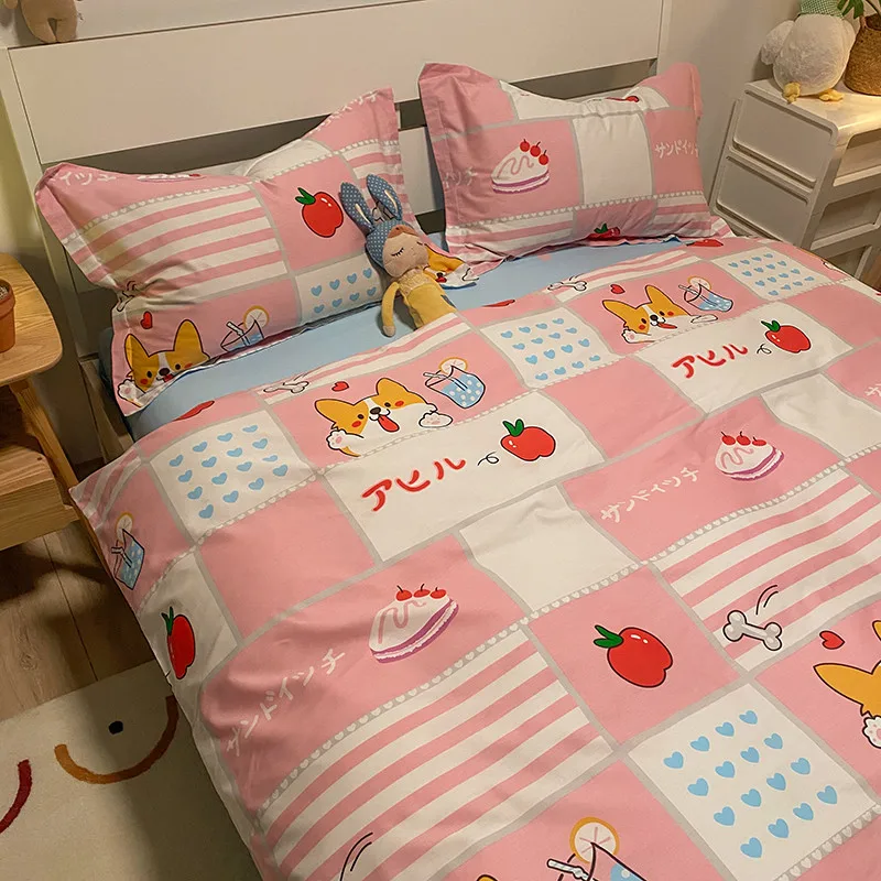 

Four-Piece Bed Sheet, Duvet Cover, Pillowcase, 100% Cotton, Comfortable At Home, Bedding, Stylish And Simple