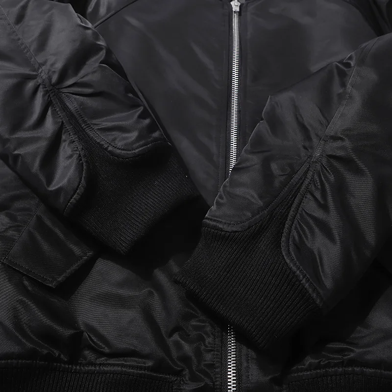 

High Street 100% 1:1 Fog Essentials Back Jacket Mens Ma1 Raglan Sleeve Oversized Jackets Letter Zipper Flight Jacket For Winter