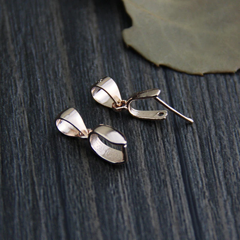 2pcs DIY Making 925 Sterling Silver Color Handmade Accessories Pendant Melon Buckle Rose Gold Clip Buckle Jewelry Connector