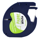 Бумажные этикеточные ленты для совместимый с Dymo, 91200, LT-100H, LT-100T, QX 50, XR, XM, 1 LT-110T leспектральные черно-белые (12 мм х 4 м)