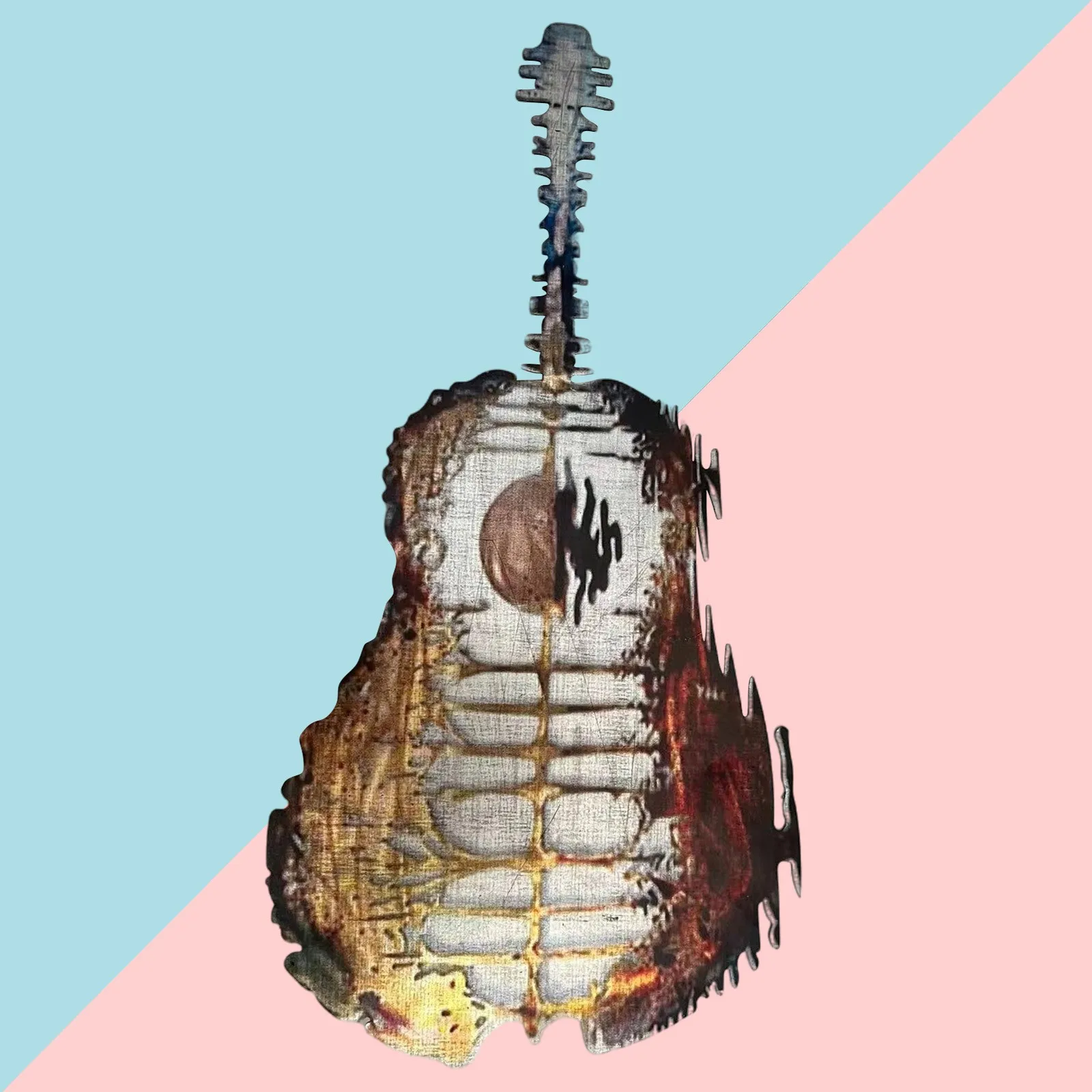 Абстрактная гитара металлическое искусство фотогитара внутренняя и наружная