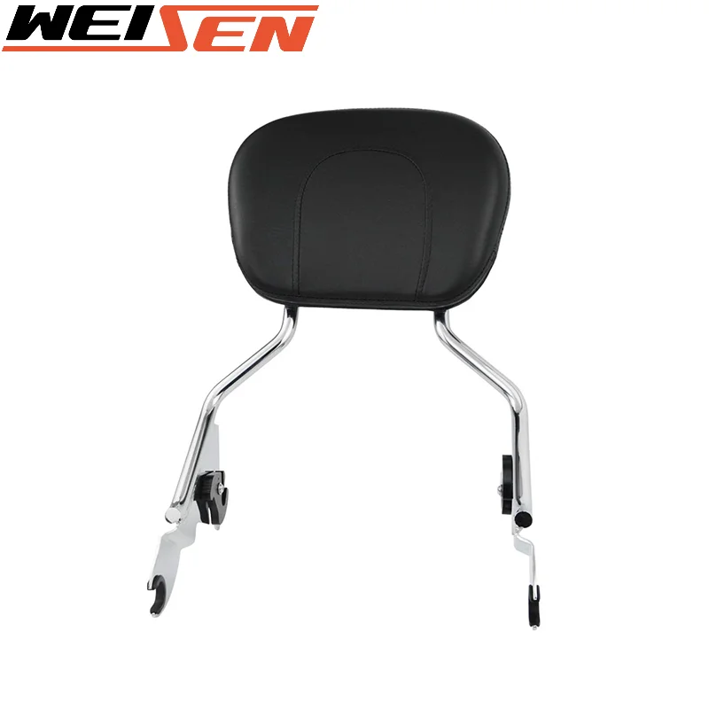 For Harley Touring Road King Street Electra Road Glide Chrome Passenger Backrest Sissy Bar Triple Plating With Pad Quick-Detach