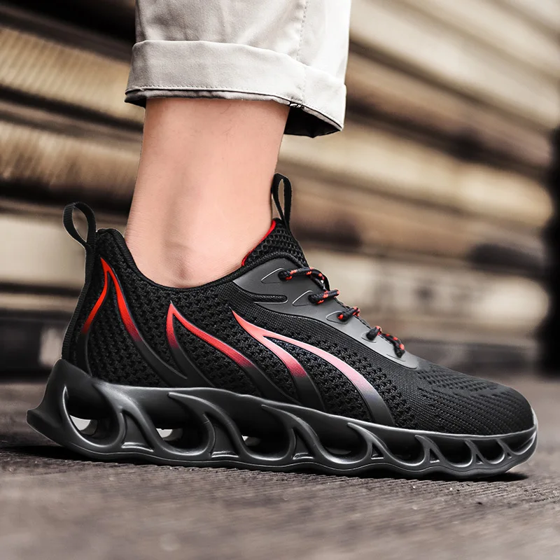 New Elegant Mens Casual Shoes Hot Sale Breathable Sports Mesh Running Men Black Flats Trend Men's Size 39-46 | Обувь