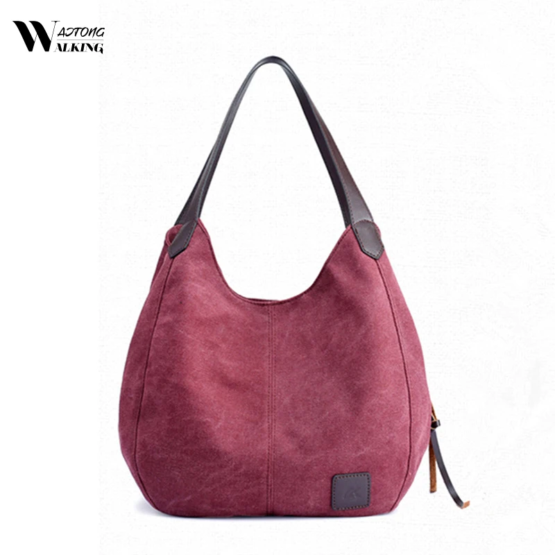 Однотонные повседневные сумки в европейском и американском стиле Холщовая Сумка