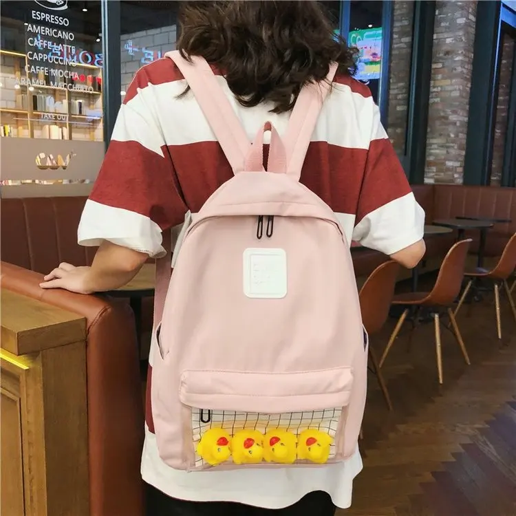 Женские рюкзаки из прозрачного холста на мягкой молнии школьные сумки плечо для