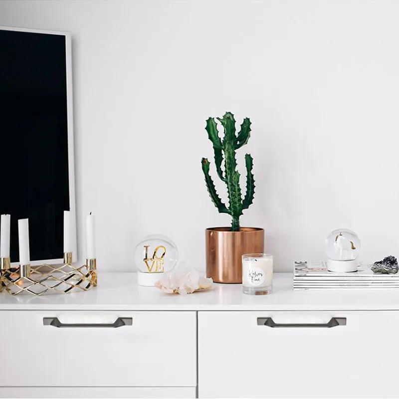 KK & FING современные жемчужно серые ручки шкафа из цинкового сплава ящика кухонный