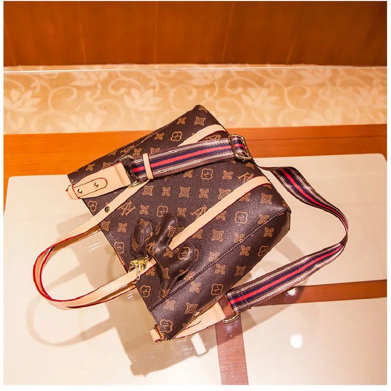 

2021 New Fashion Classical Print Bags Genuine Leather Women Bucket Ladies Fashionel Purses and Handbags Sac Bandouliere Femme Cc