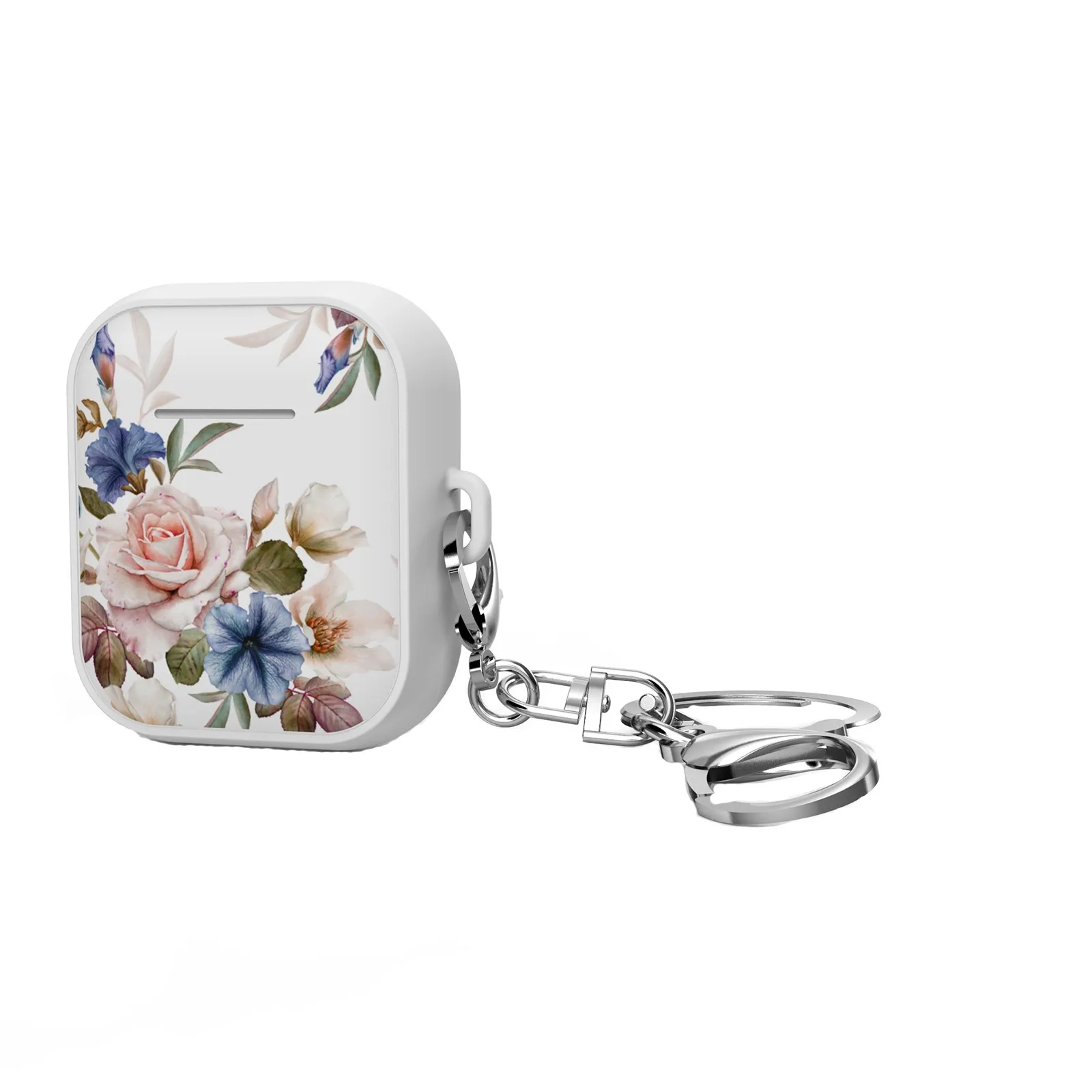 Силиконовый противоударный защитный белый цветочный для AirPods Pro Чехол Крышка