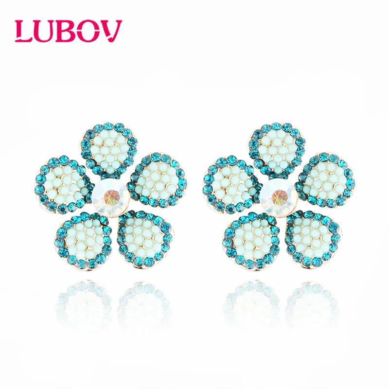 Серьги подвески LUBOV с зелеными цветами бижутерия винтажные богемные большие