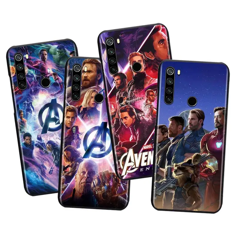 

Marvel Avengers Heroes Soft TPU For Xiaomi Redmi Note10 10S 9T 9S 9 8T 8 7 6 5A 5 4 4X Prime Pro Max Black Phone Case