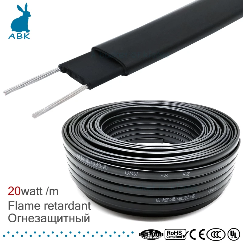 

8mm 220V type flame retardancy heating belt Self-limiting temperature water pipe protection roof deicing heating cable