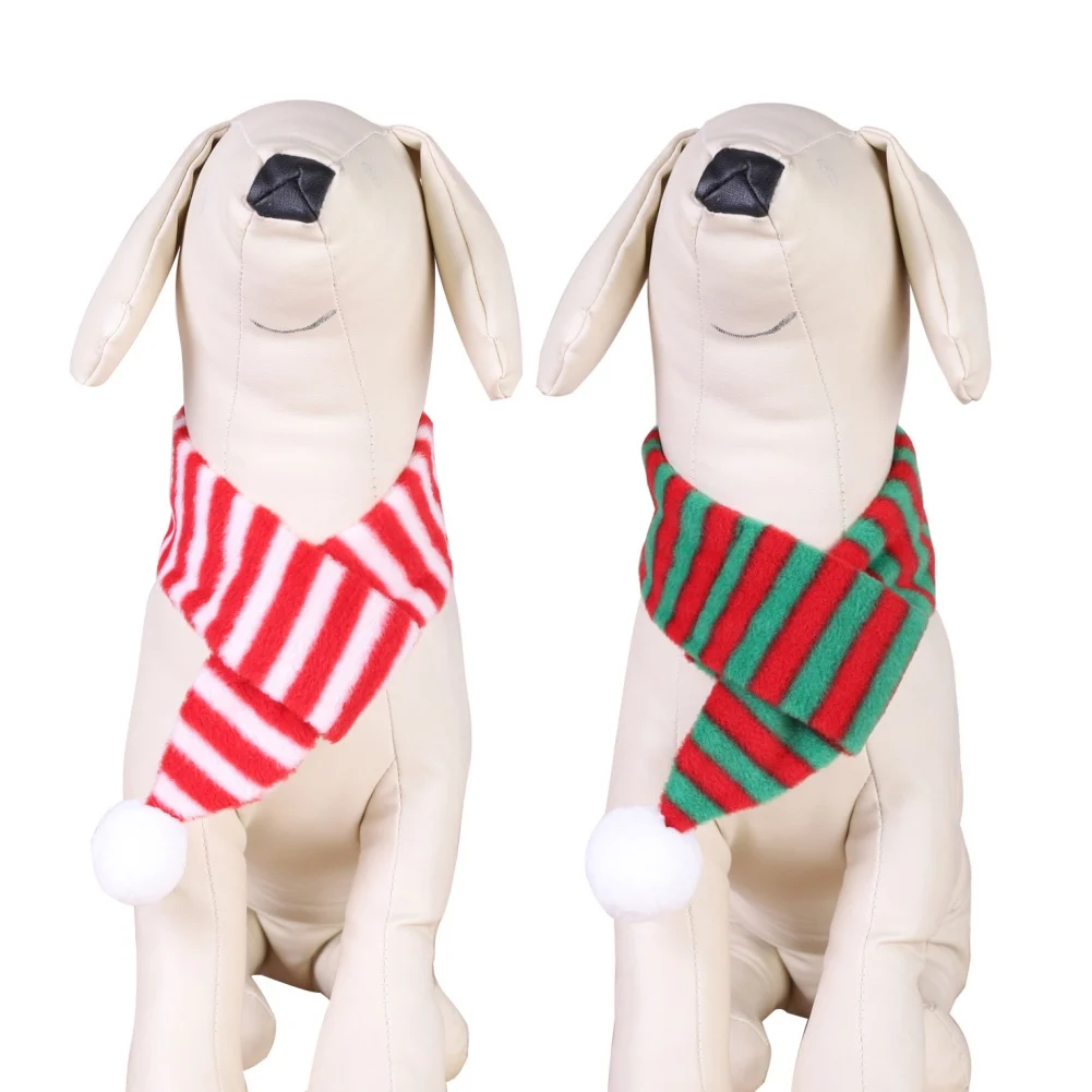 

Рождественский шарф, собака, аксессуары для костюмов в полоску, Рождественский Декор, вязаный шарф, новогодние украшения