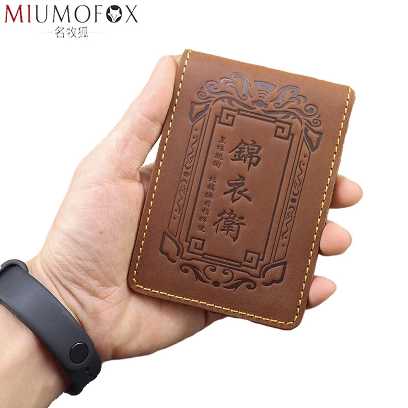 

Мужской чехол из 100% натуральной кожи для водительского удостоверения ручной работы из кожи Крейзи Хорс визитница для автотранспортного ср...