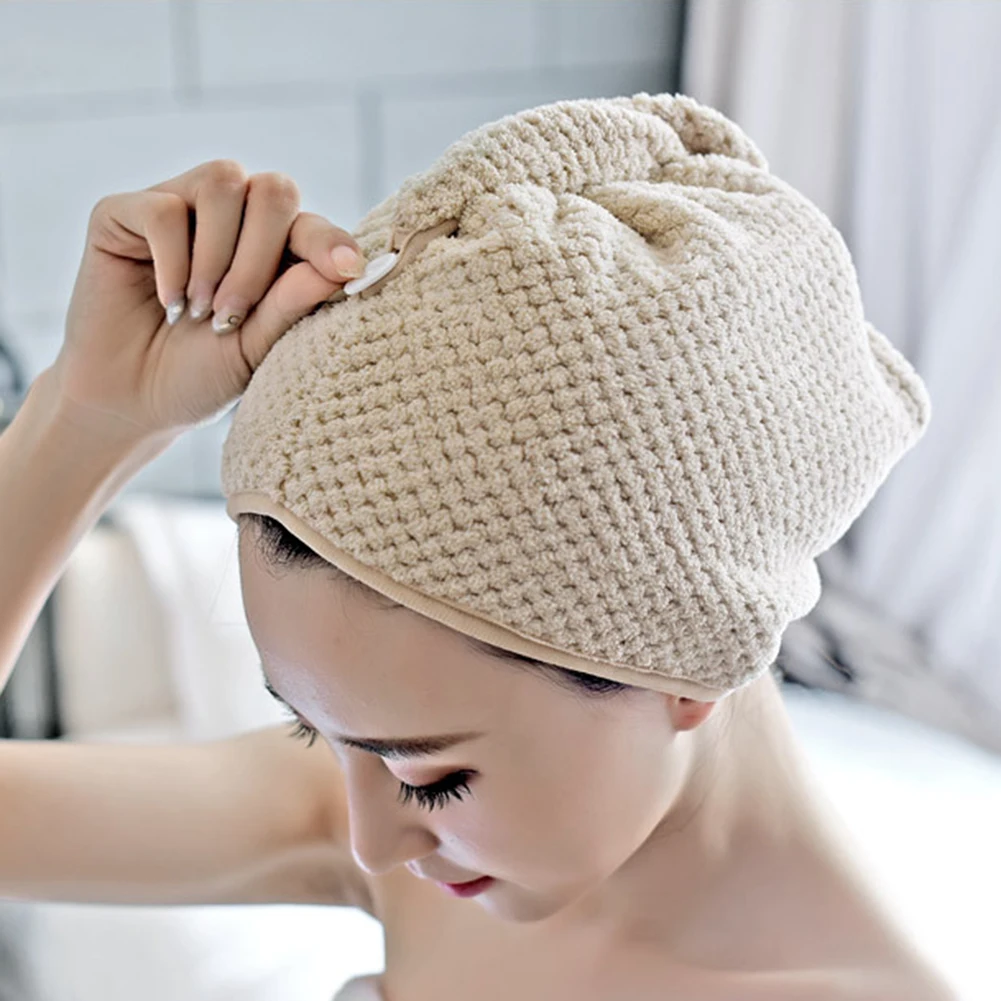 

Microfibre After Shower Hair Drying Wrap Womens Girls Lady's Towel Quick Dry Hair Hat Cap Turban Head Wrap Bathing Tools