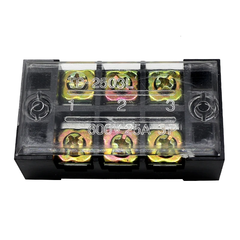 1 шт. двухрядная Клеммная колодка 600V 25A TB-2503/TB-2504/TB-2505/TB-2506/TB-2508/TB-2510/TB-2512/TB-опционально