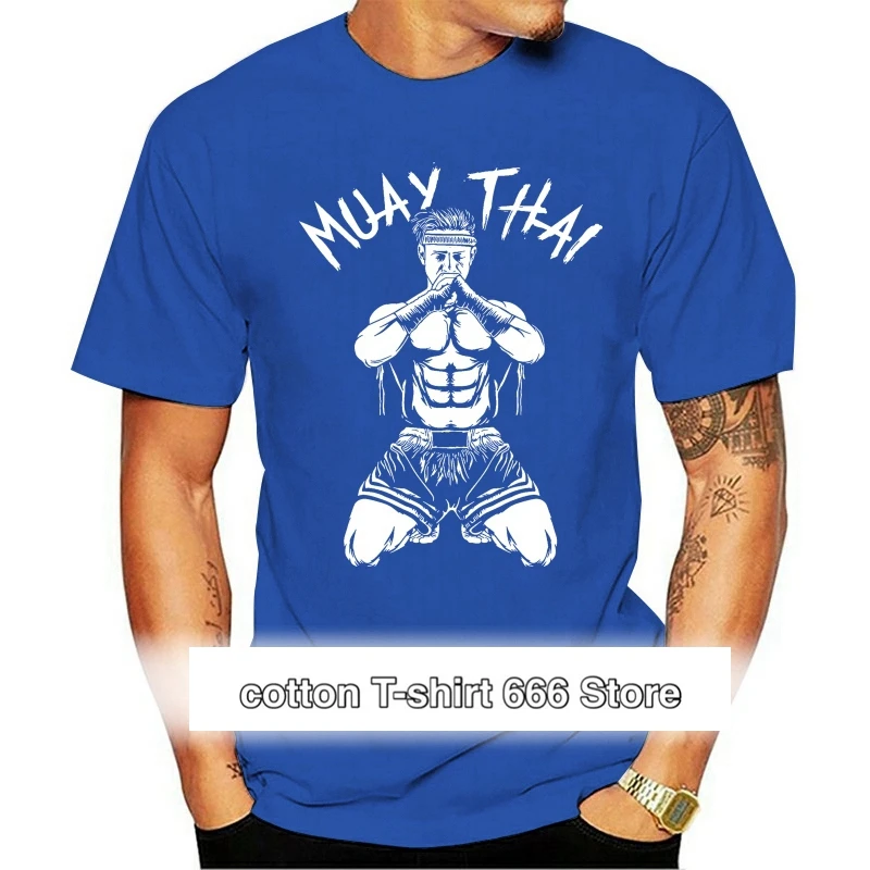 

Camiseta con estampado de MUAY THAI para hombre, S-3XL, entrenamiento de Kick Boxing