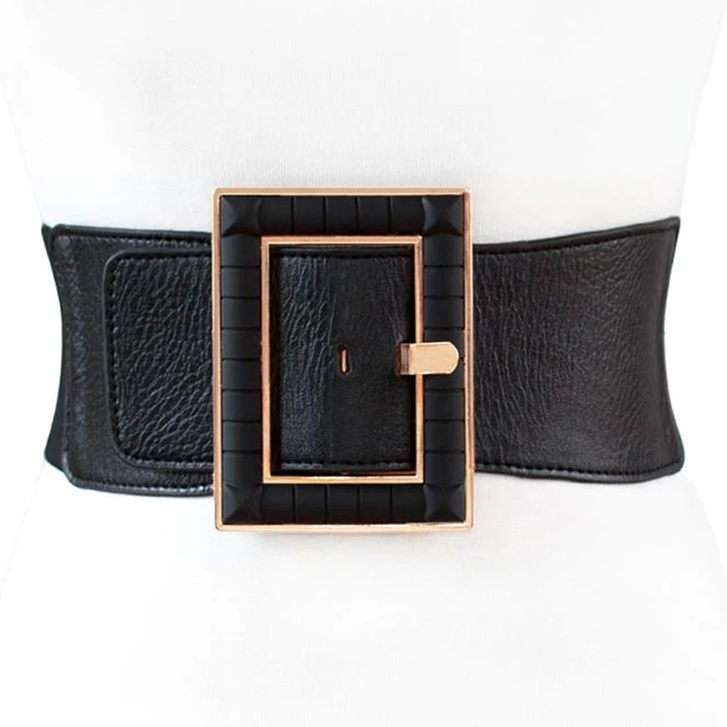 

2020 New Spring Trendy Wid Belt For Women Solid Casual Fashion Waistband All-match Metal Buckle Leather Corset Belt Female