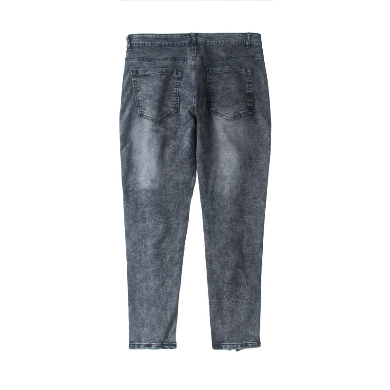 

Brand Skinny Jeans Men 2019 Fashion Knee Fold Decorate Slim Denim Pants Men Hip Hop Trouser Men Streetwear Washed Men's Clothing