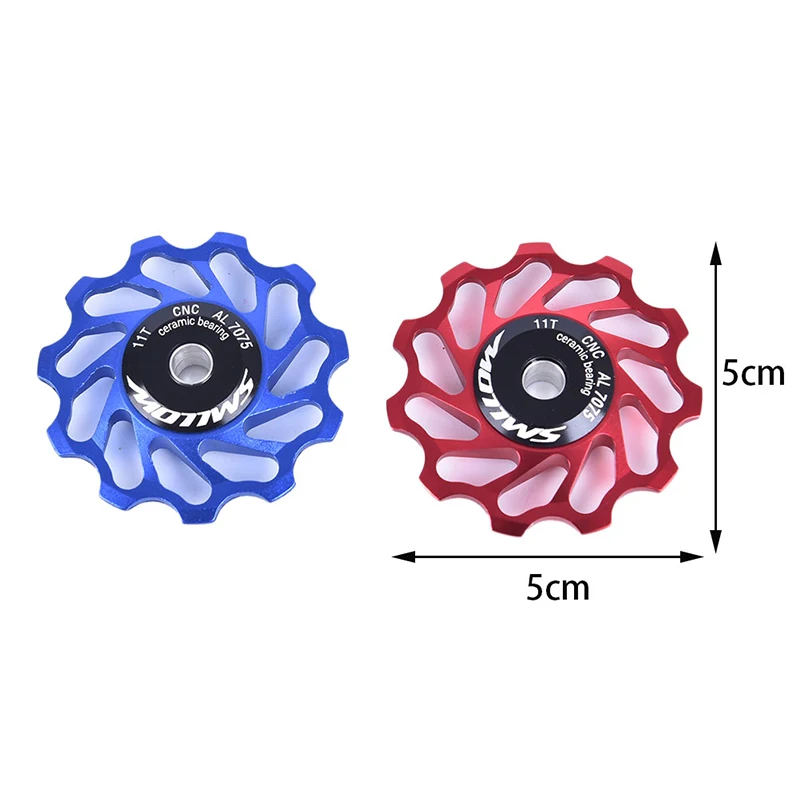 

1pcs MTB Road Bike Ceramic Pulley 7075 Aluminum Alloy Rear Derailleur 11T Guide Wheel Ceramic Bearing Jockey Wheel