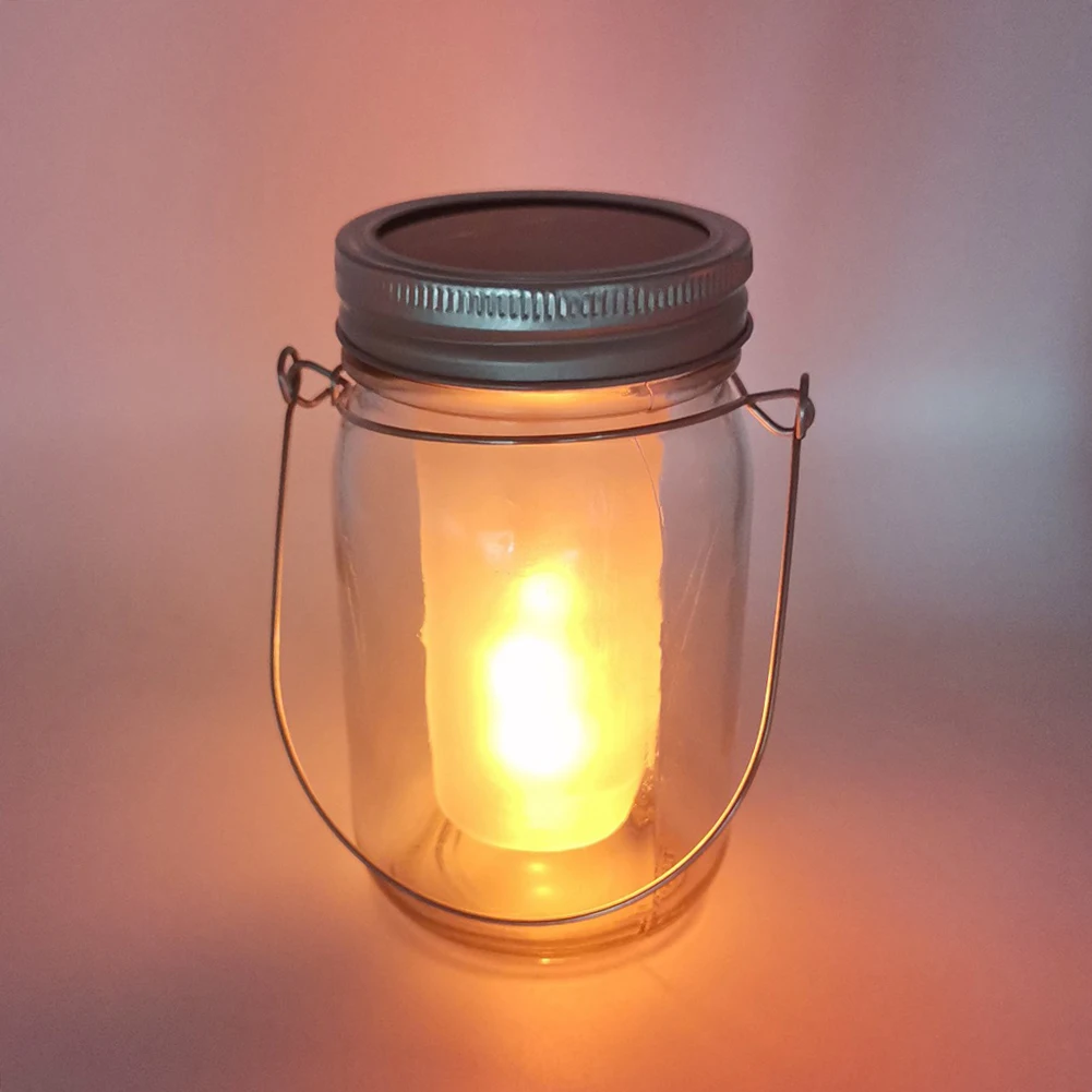 12/20LED солнечный светильник с крышкой для каменной банки огнеупорный теплый сада