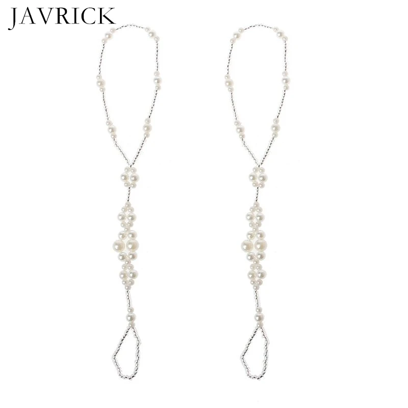 2 шт. жемчужный ножной браслет Пляжная Свадебная бижутерия для ног Сандалеты с