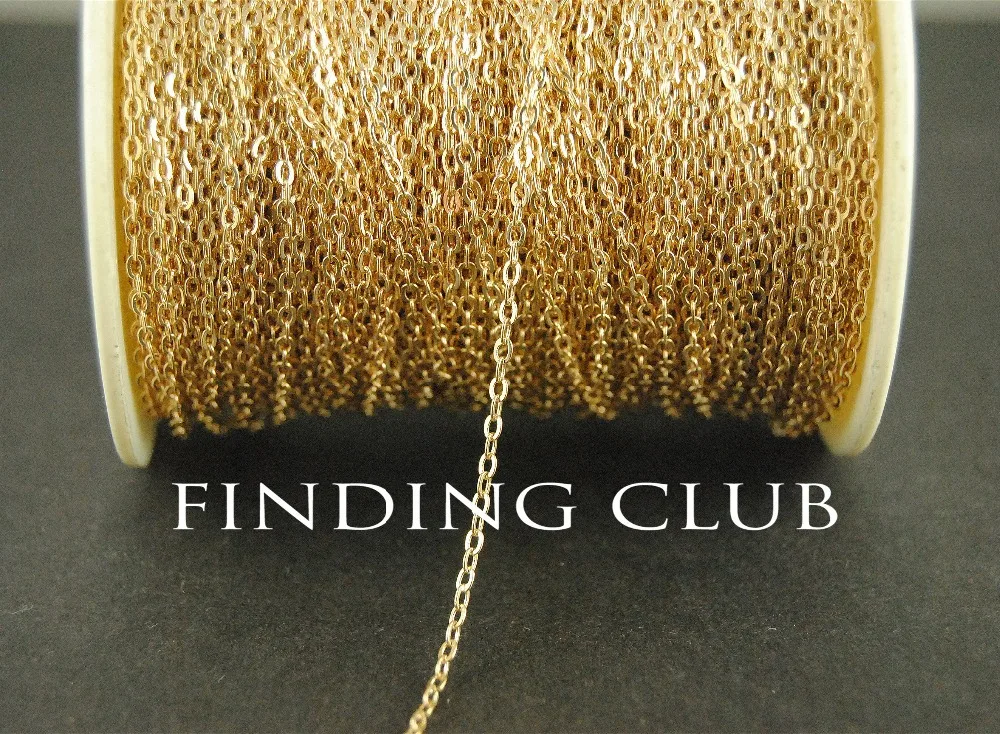 Новинка заводская цена 5 метров 2 мм KC золото латунь искусственное ожерелье