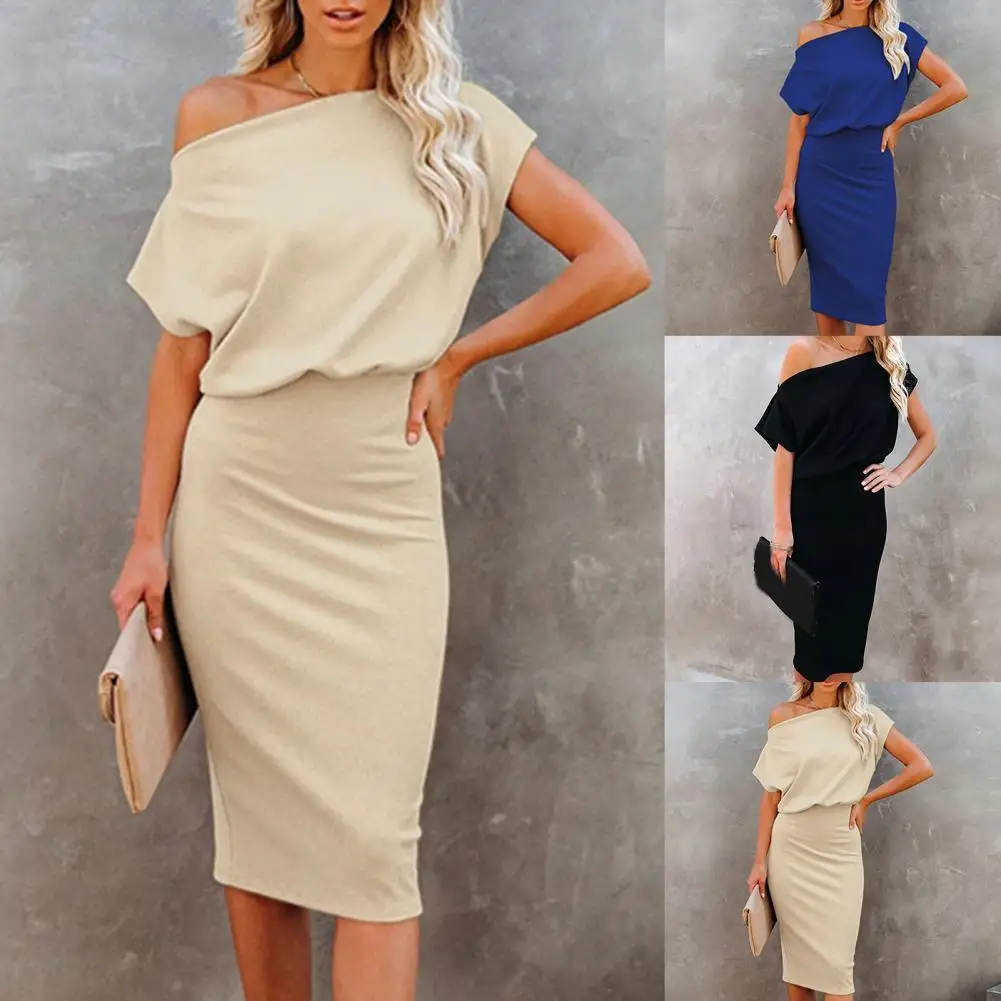 

Элегантное модное лоскутное платье с воротником-лодочкой женское платье однотонное для банкета