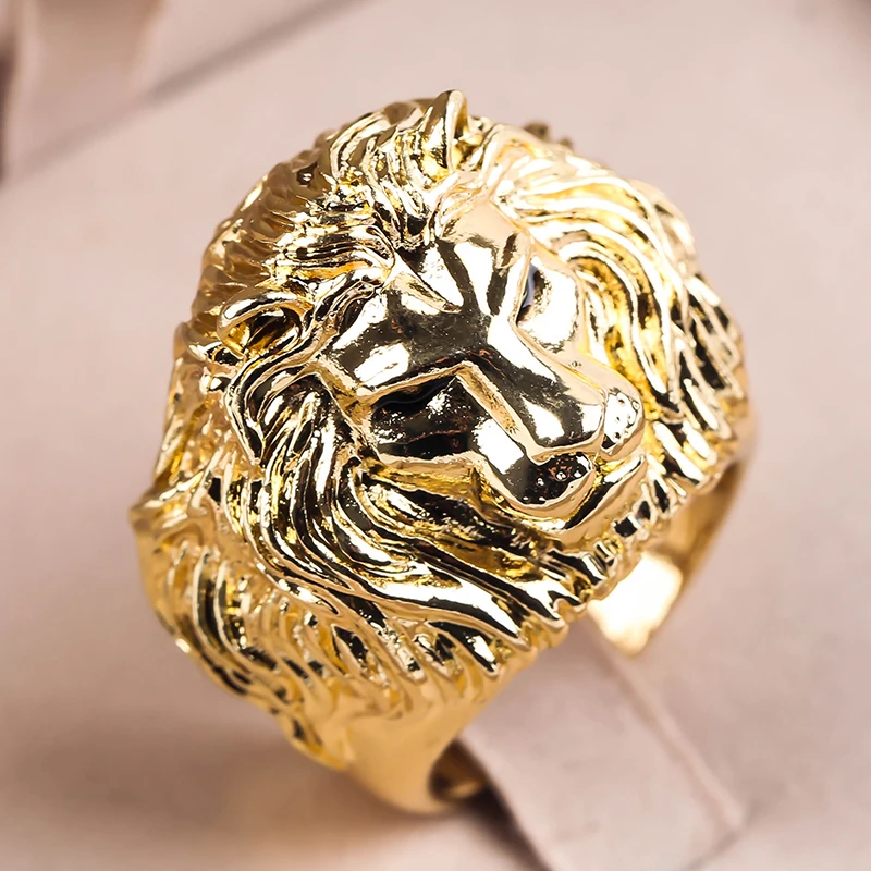 

Fashion Simulation Lion Rings For Men Punk Hip Hop Viking Rings Ethnic Luxury Jewelry Mens Domineering Rings Gift Wholesale T367