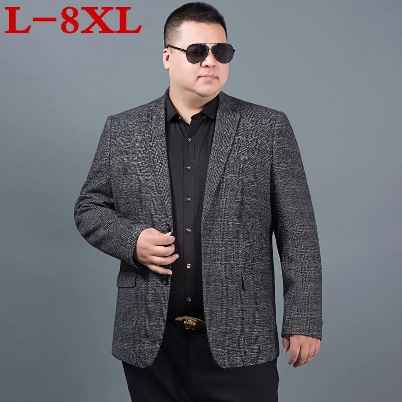 Новинка большие размеры 8XL 7XL 6XL 5XL поступление весенний мужской костюм куртка