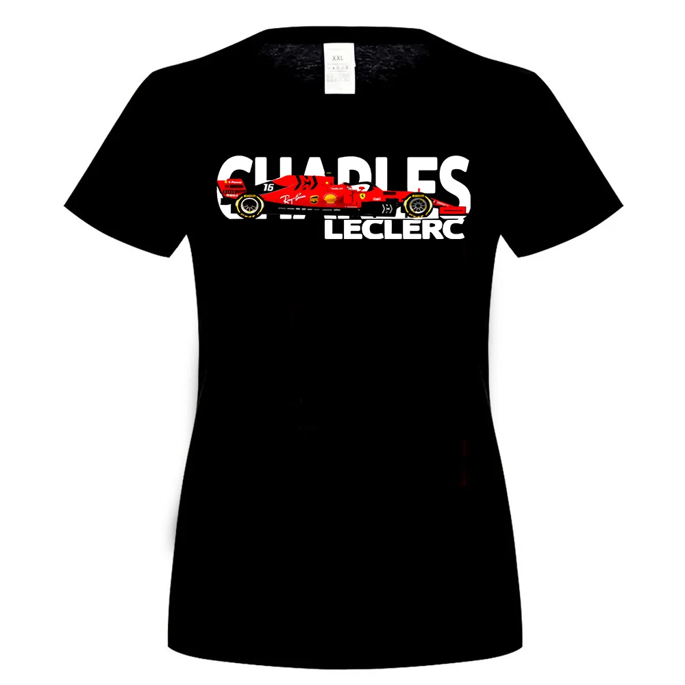 women black Charles Leclerc-Feerrari Sf90 большая белая текстовая футболка красно-Черная Мужская-W. Slim Fit футболка - Цвет: women black