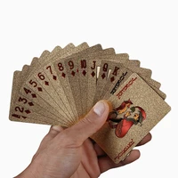 55pcsset 24k gold playing cards poker gamefluorescence poker set plastic magic card waterproof cardsmagic playingcardcollection