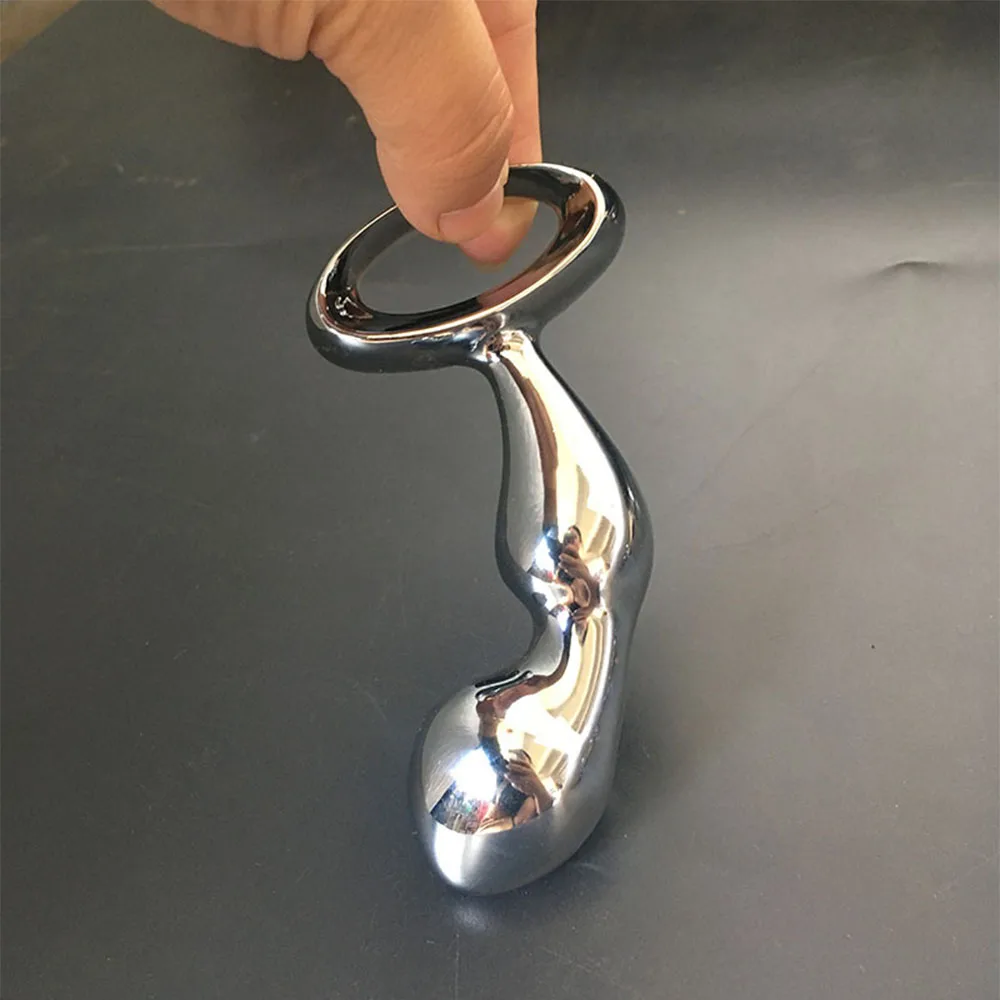 Металлическая Анальная пробка для начинающих Потяните кольцо из нержавеющей