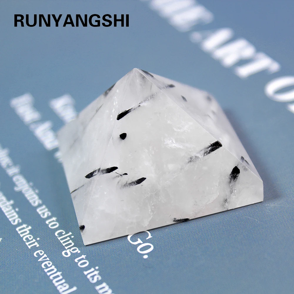 Runyangshi 3 5 см 1 шт. натуральные черные волосы искусственная пирамида черное