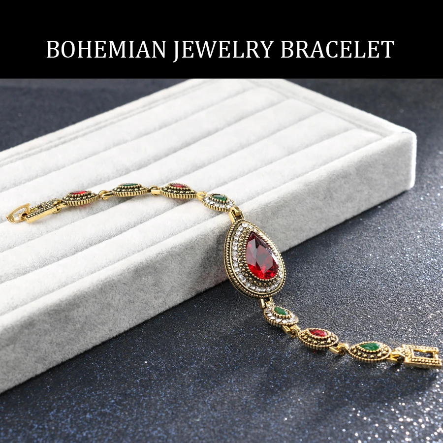 Gukin роскошные индийские ювелирные изделия Красный Кристалл женские браслеты
