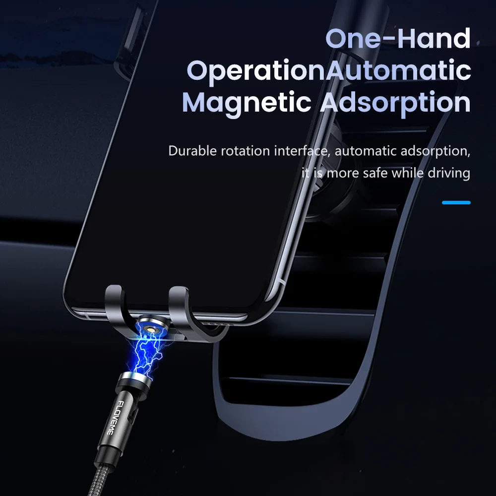 FLOVEME USB C Cable 540 Degree Type c Rotate Magnetic Cable Magnet Charger Micro USB Phone Accessories For For iPhone Xiaomi 11