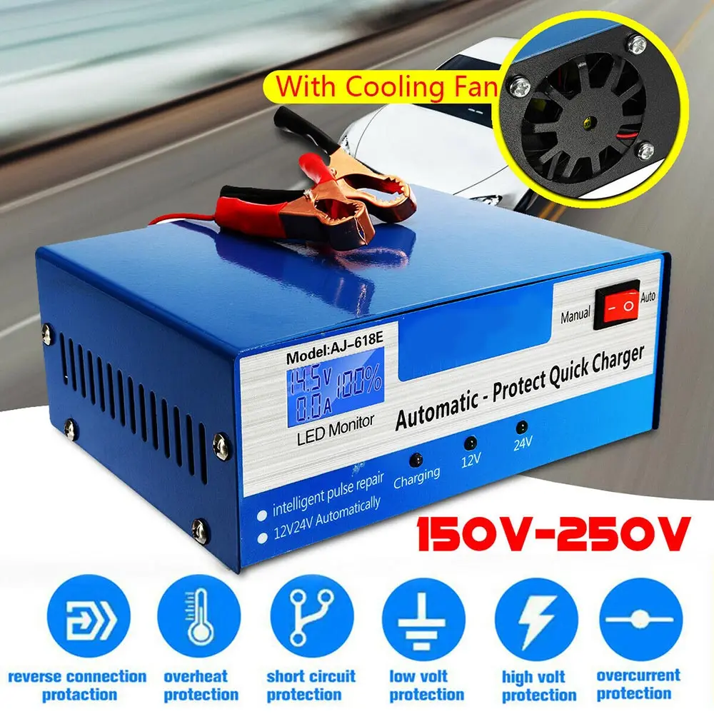 TiOODRE 12V/24V автомобиль Батарея Зарядное устройство скачок стартер интеллигентая