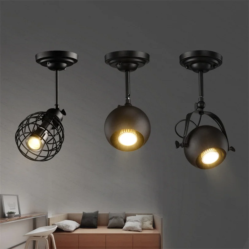 Винтажный светодиодный потолочный светильник лофт одежда прожектор для