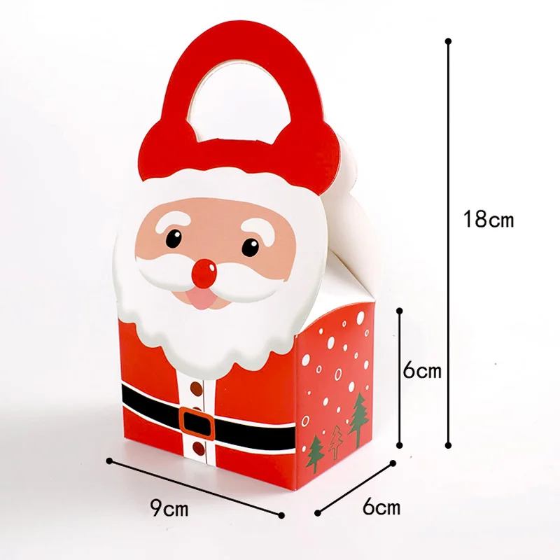 Канун Рождества Портативный коробка пакеты для печенья конфеты упаковывая