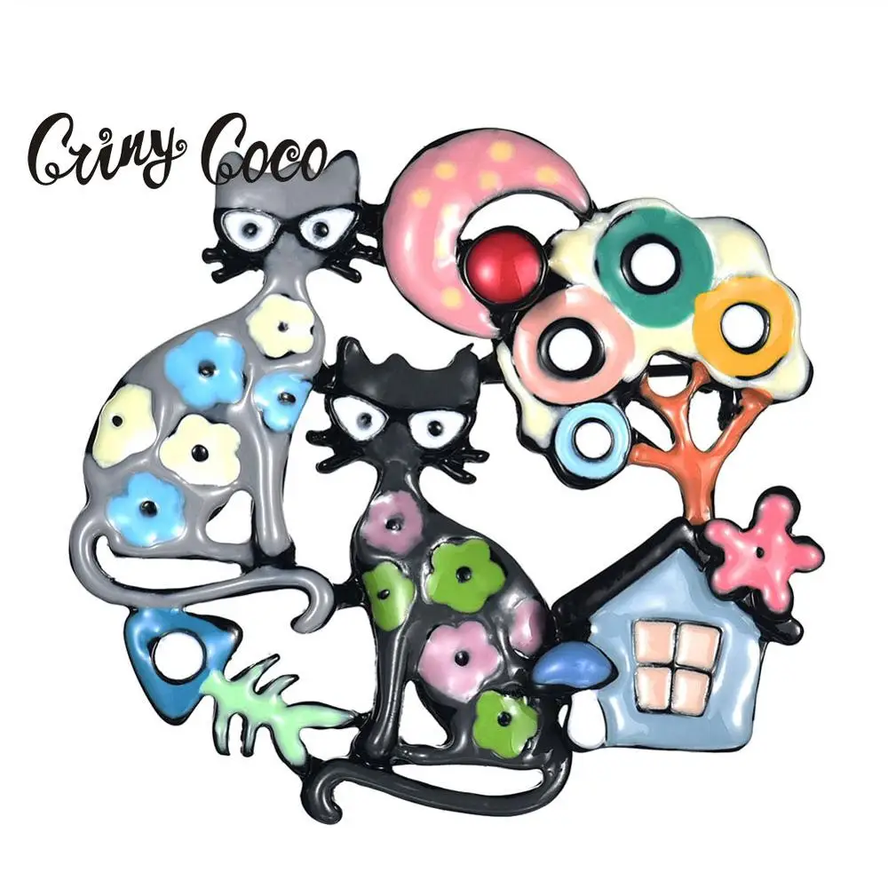 Cring Coco ювелирные изделия эмалевые броши кошки и булавки лучший друг подарок