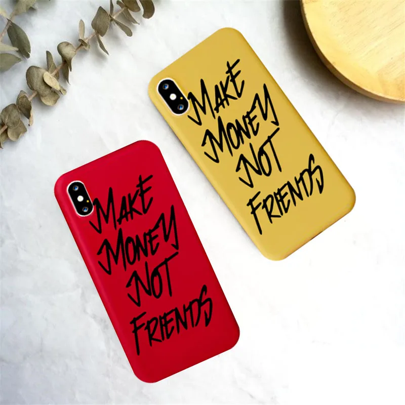 

MAKE MONEY Not Friends Kash Afro Black Girl Phone Case for IPhone 12 Pro X XR XS Max 8 7 6s Plus 11 Candy Color Silicone Fundas