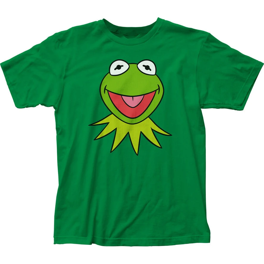 Аутентичная ТВ-шоу Muppets Kermit лягушка лицо Взрослый Мягкая футболка S M L XL 2X