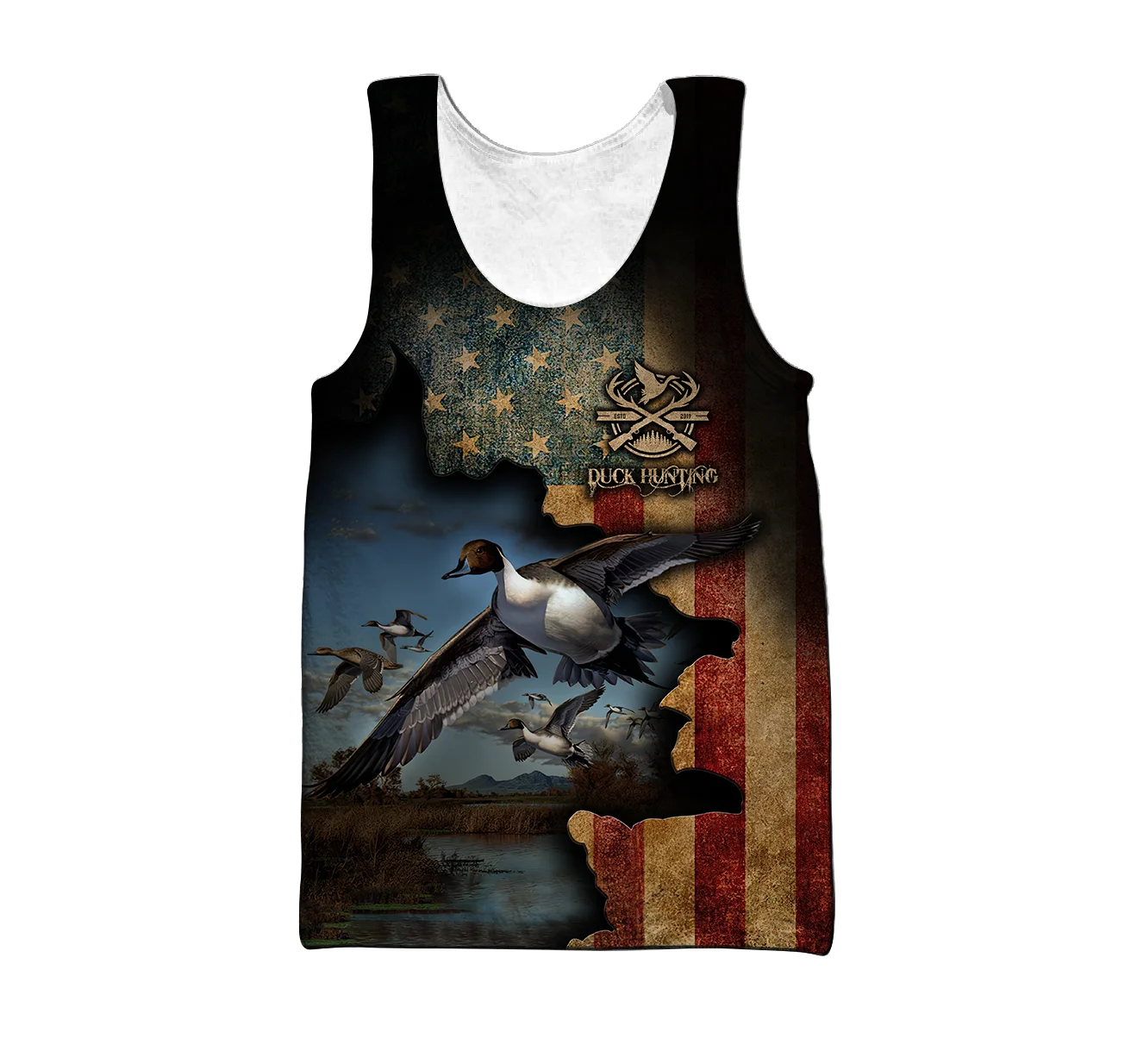 Красивый мужской жилет с 3D рисунком животных утки охоты летняя футболка без