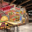 Ретро ностальгические бургеры фри Кола классический обеденный фон настенная бумага фаст-фуд Ресторан промышленный Декор обои 3D