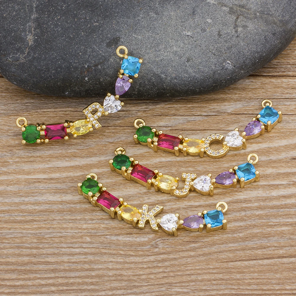 2020 новый дизайн Роскошные начальной Алфавит A-Z буквы Шарм Радужная Подвеска