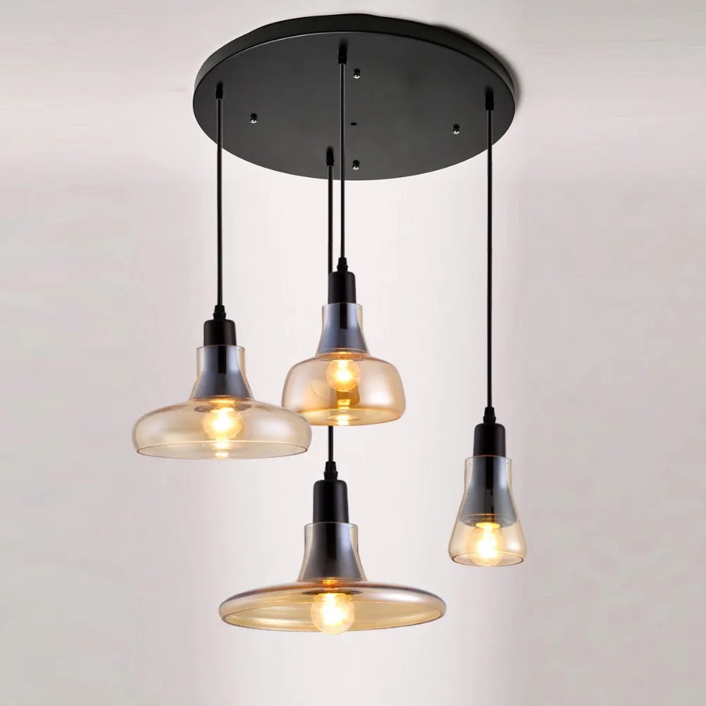 

Led vintage glass pendant light grey color ,clear color ,amber color pendant lamps with bulbs 110V/220V led pendant lights