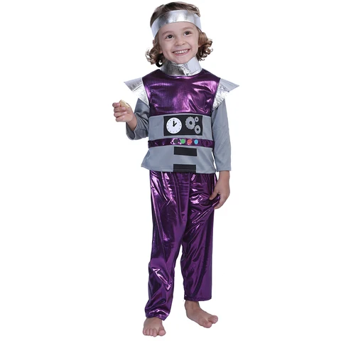 Детский ретро-косплей фиолетового цвета робот-косплей эротического инопланетянина астронавта одежда, костюм на Хеллоуин для вечеринок